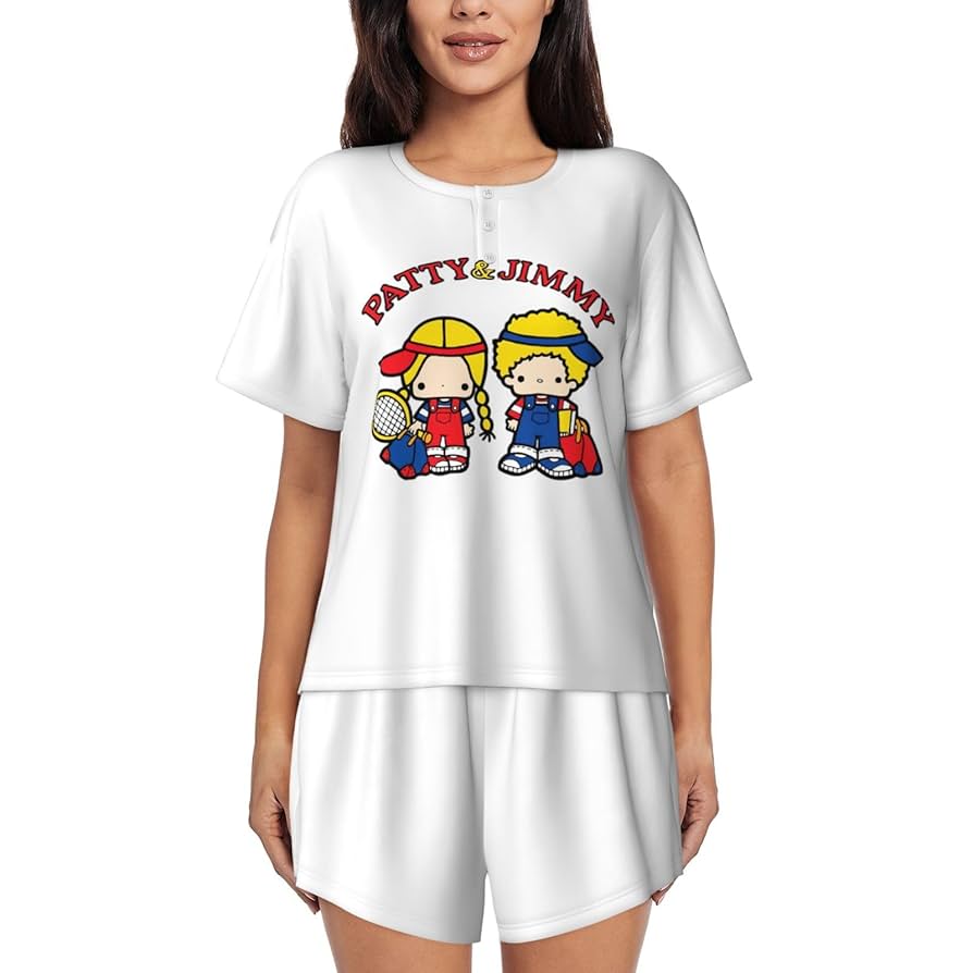 サンリオ　パティ&ジミー　ルームウェア　Tシャツ　パンツ　部屋着　パジャマ　新品 Qoo10] サンリオ 【春夏の新作】キティちゃん パジャマ ハ